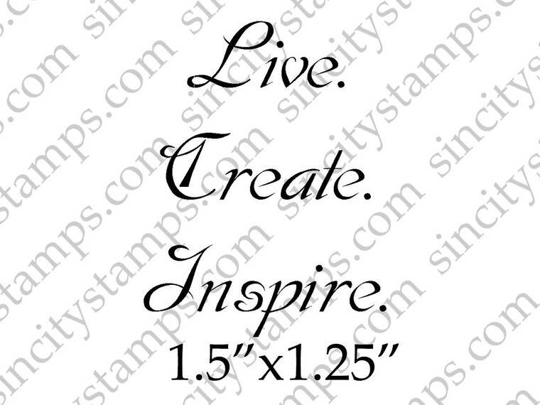Live Create Inspire Small Word Art Phrase Rubber Stamp SC53-9