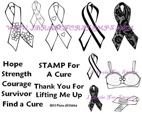 Cancer Awareness Ribbons and Phrases Sheet