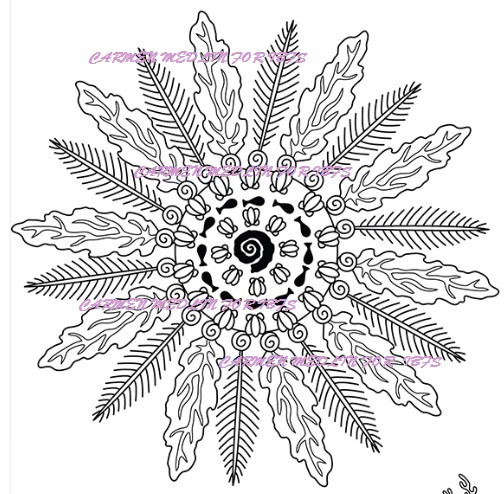 Coral Sunflower - Large rubber stamp