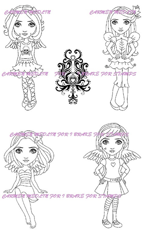 Winged Women with Floral, Skull, Retro and Beach themes Eyes of Beauty Complete Set Carmen Medlin Designs