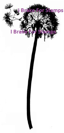 Large Dandelion art rubber stamp