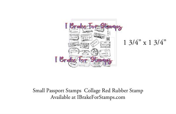Vintage Passport Style Small Collage Stamp SB154-3 1