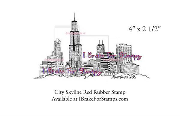 City Skyline Art Rubber Stamp SB154-4 1