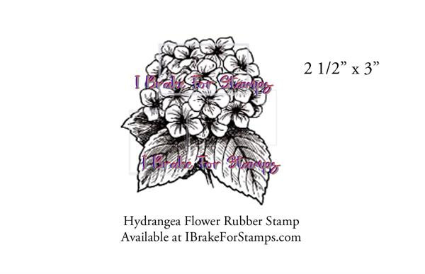Hydrangea Flower Blossom with leaves Rubber Stamp SB137-2 1
