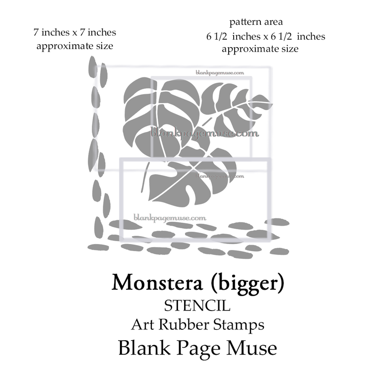 Monstera  leaves with borders reusable plastic art Stencil for Mixed Media, Journals, Handmade Cards BPMstMon