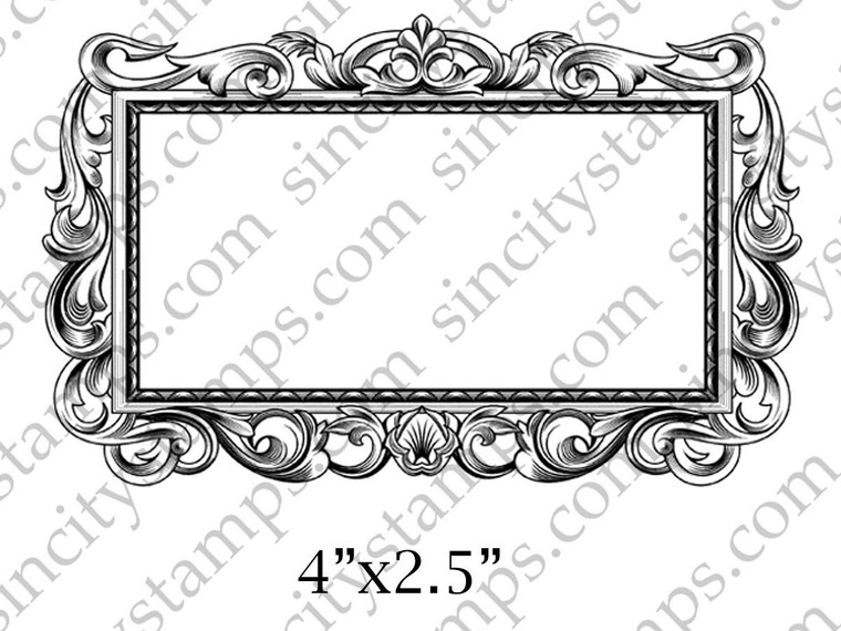 Fancy Picture Frame Art Rubber Stamp SC88-07
