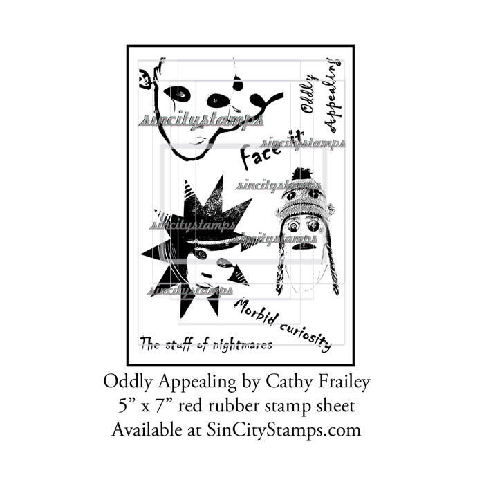 Oddly Appealing Art Rubber Stamp Sheet designed by Cathy Frailey SCCTF-1