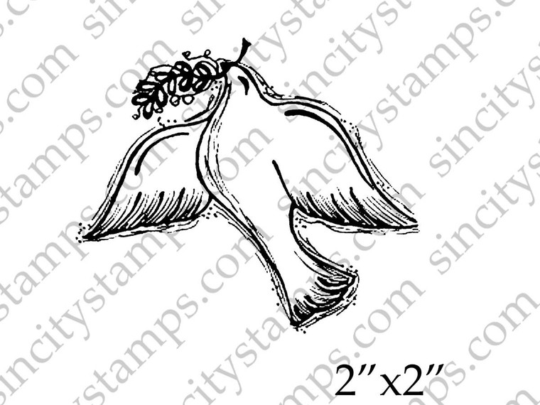 Dove Peace Art Rubber Stamp Pam Bray Designs SC48-4