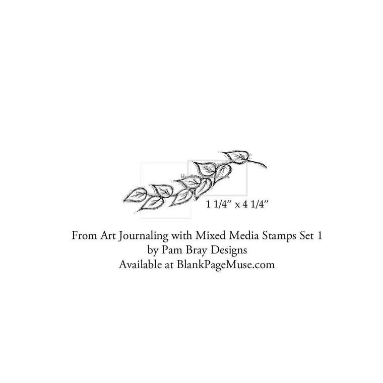 Doodle Leaf Vine Border Background Rubber Stamp Pam Bray Designs PB06--06