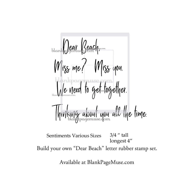 Dear Beach Sentiment and Words to Create your Letter Rubber Stamp Set BPM0204-01