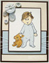 Bedtime Buddies Boy and Girl Sleepytime Rubber Stamps designed by Rick St Dennis RSDIBFS019-00