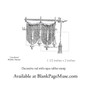 vintage style rubber stamp of a partial hanging rod with ropes