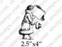 Dressed for Snow Holding Blank Sign Rubber Stamp