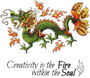 Eastern Dragon with sentiment rubber stamps Creative Sparks Set
