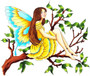 Dawn's Fairy Butterfly Wings Fairy sitting on a branch rubber stamp