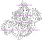 Arctic Princess Mermaid on Seahorse Rubber Stamp Carmen Medlin Designs