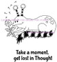 Take a moment get lost in thought Curious Creature Moments rubber stamp Carmen Medlin Designs