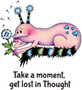 Take a moment get lost in thought Curious Creature Moments rubber stamp Carmen Medlin Designs