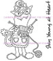 Stay Young at Heart Knitting Curiosity named Lovester rubber stamp Carmen Medlin Designs