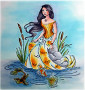 Sirens Call Mermaid sitting on rocks rubber stamp