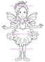 Sweet Iris Fairy with flower dress rubber stamp 