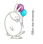 Bunny Rabbit Curiosity with Balloons and Words Dream Big Set