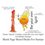 color illustration of spark, candle and word be your own light rubber stamps