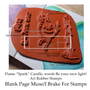 rubber sample of blank page muse stamps candle spark and be your own light words