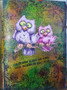 Whimsical Owl Pair sitting on a branch Line Art Rubber stamp Rick St Dennis MFA RSD05-02