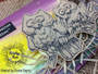 Whimsical Owl Pair sitting on a branch Line Art Rubber stamp Rick St Dennis MFA RSD05-02