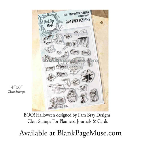 Boo! Halloween Planner Invitation CLEAR Stamps designed by Pam Bray Designs  CLRPBBoo