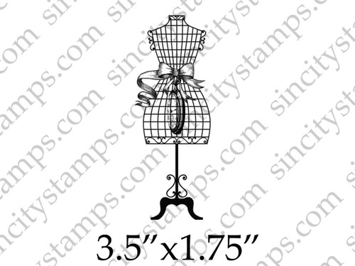 Vintage Dress Forms Rubber Stamp