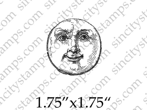 full moon drawing with face