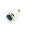 Green light / lamp - Silver Besel - Threaded - Head OD20 mm - Hole OD 12 mm - 250V