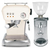 ASCASO DREAM Espresso Coffee Machine - V3 - CREAM - ASCASO I-MINI Doser-less Coffee Grinder - ALUMINIUM