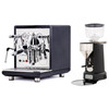 ECM SYNCHRONIKA e61 Double Boiler PID 0.75/2L Espresso Coffee Machine - V3 - BLACK - ECM TITAN Doser-less Coffee Grinder - BLACK - Package - With Accessories