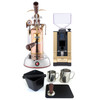 LA PAVONI ESPERTO EDOTTO Lever 1.6L Espresso Coffee Machine - WOOD - EUREKA MIGNON SPECIALITA Coffee Grinder - DUBAI GOLD - Package - With Accessories