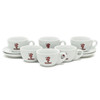 BEZZERA Large Cappucino Cups "BEZZERA VINTAGE" - Set of 6x Cups and Saucers