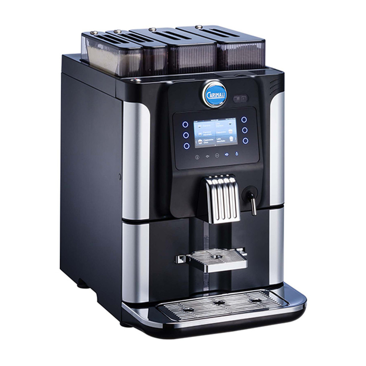 Carimali Blue Dot Automatic Coffee Machine 2 Grinder 2 Instant Tank or Plumb Black ESPRESSO