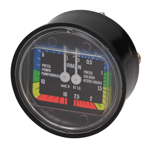 Boiler Pump Pressure Gauge / Manometer - Black Face - OD70 mm Hole63 mm 1/8 " BSPM Connection