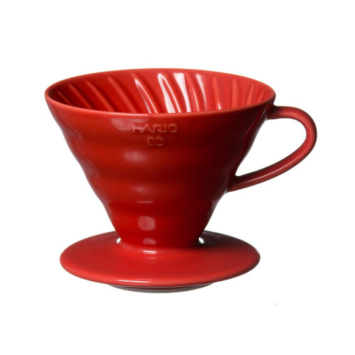 HARIO V60 Drip Filter Coffee Maker - Size 02 - 1-4 Cup - Ceramic Red