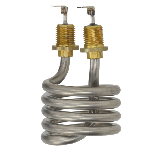 Heating Element Coiled 900W 230V 2pole 1/4BSPM terminals - OD 53mm - Immersed height 67mm - 37mm pitch