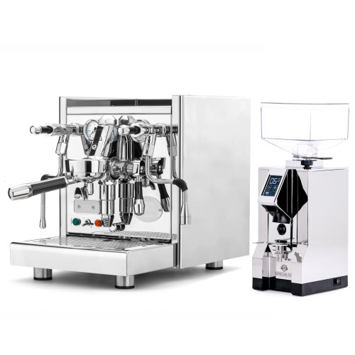 ECM TECHNIKA V e61 PID 2.1L Espresso Coffee Machine - EUREKA MIGNON SPECIALITA Coffee Grinder - CHROME - Package
