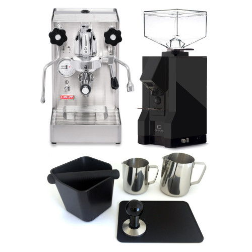 LELIT PL62X MARA X e61 1.8L Espresso Coffee Machine - EUREKA MIGNON SILENZIO Coffee Grinder - BLACK - Package - With Accessories