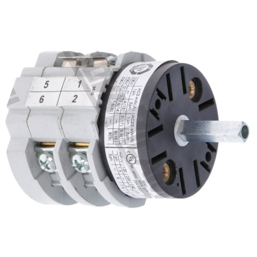 Rotary Switch 0-1-2 Position 20A 690V 5x5mm Square Pin - VIBIEMME ELETCOM