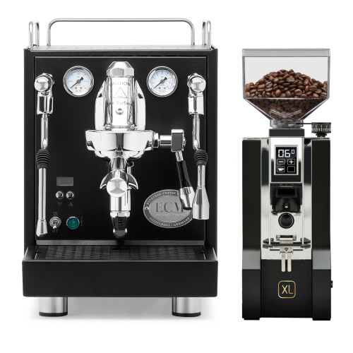ECM Mechanika Max e61 PID 1.9L Espresso Coffee Machine - MATTE BLACK - Eureka Oro Mignon XL Coffee Grinder - BLACK - Package