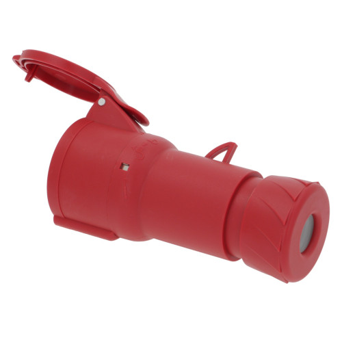 Schneider Electric PKY16M435 PratiKa Industrial Socket Straight, 3P+N+T Poles, IP44, 16 A, 50/60 Hz, 380/415V, RED