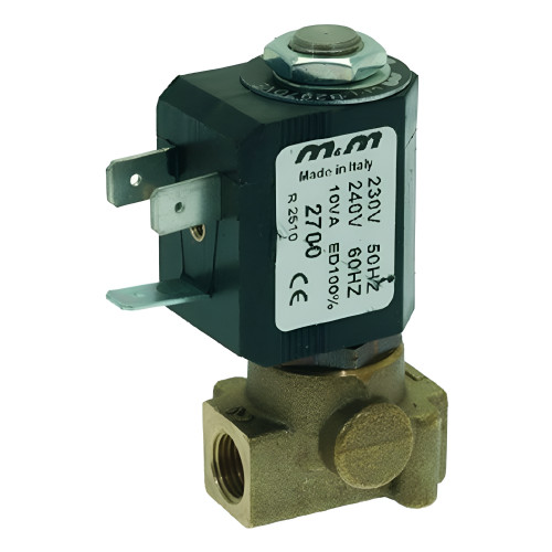 2 Way Solenoid Valve 1/8 BSP FF Base 10VA 230V - M&M 2700