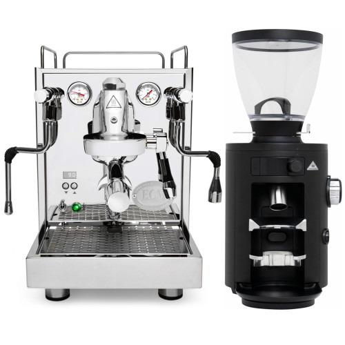 ECM Mechanika Max e61 PID 1.9L Espresso Coffee Machine - Stainless Steel - Mahlkönig X54 Allround 54mm Flat Burr Coffee Grinder - BLACK - Package