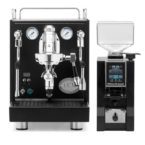 ECM Mechanika Max e61 PID 1.9L Espresso Coffee Machine - Black - Eureka Mignon Specialita' Smart Coffee Grinder - Black - Package